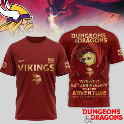 Minnesota Vikings | Premium NFL Dungeons And Dragons 50th Anniversary Shirt TD