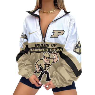 Alternative view of Purdue Boilermakers | Premium Women Printed V-Neck Zipper Sweatshirt Jackets NCAA TD