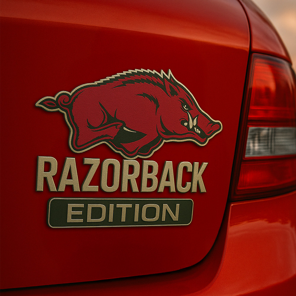 Arkansas Razorbacks | Premium 3D Car Name Badge NCAA Hl