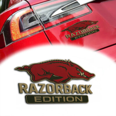 Alternative view of Arkansas Razorbacks | Premium 3D Car Name Badge NCAA Hl
