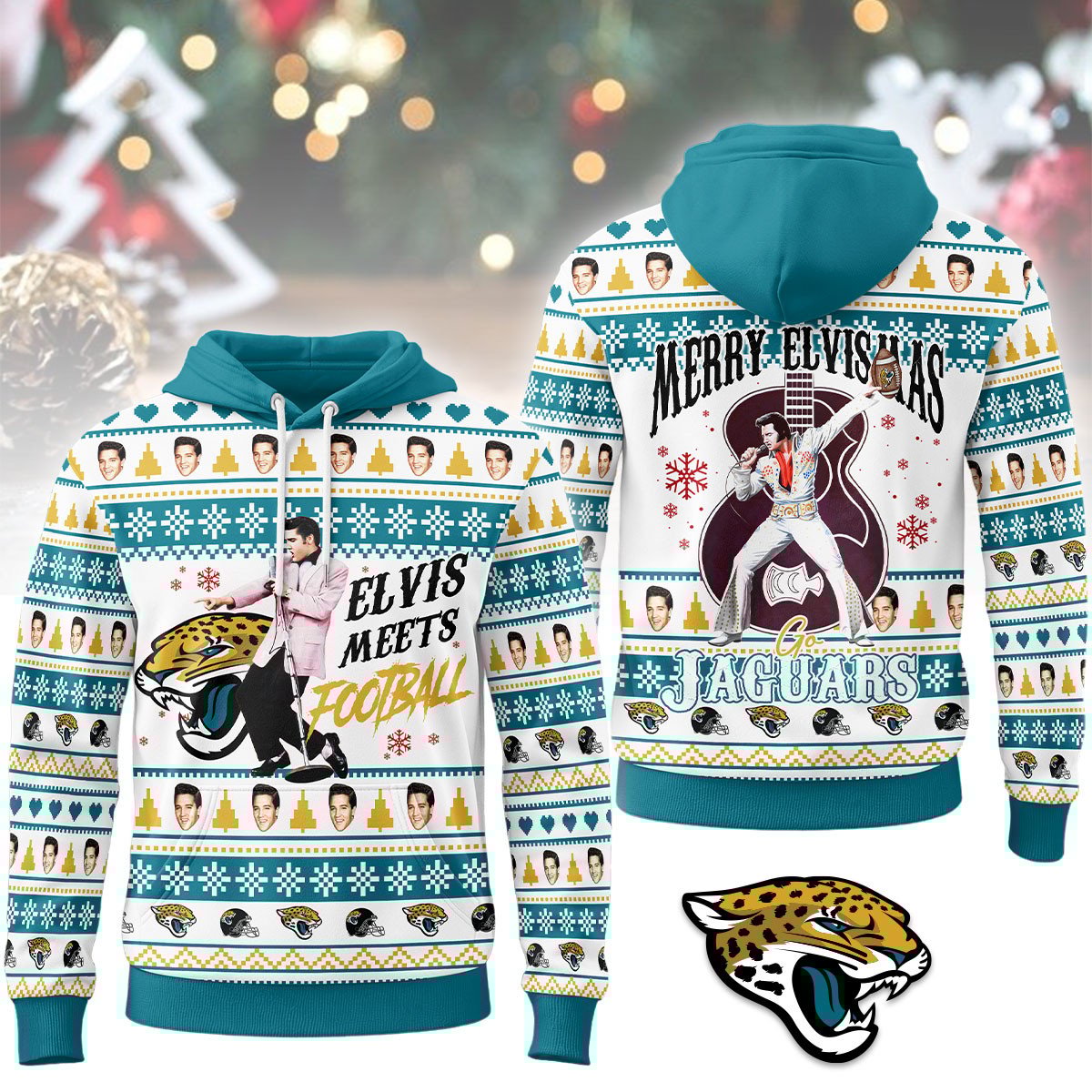 Jacksonville Jaguars | Premium NFL Elvis Presley Christmas Hoodie NY