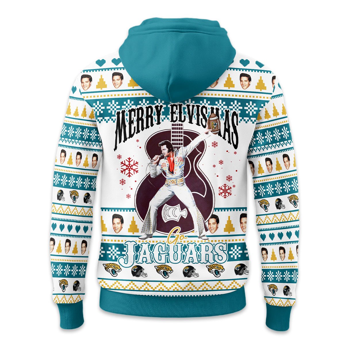 Jacksonville Jaguars | Premium NFL Elvis Presley Christmas Hoodie NY - Image 3