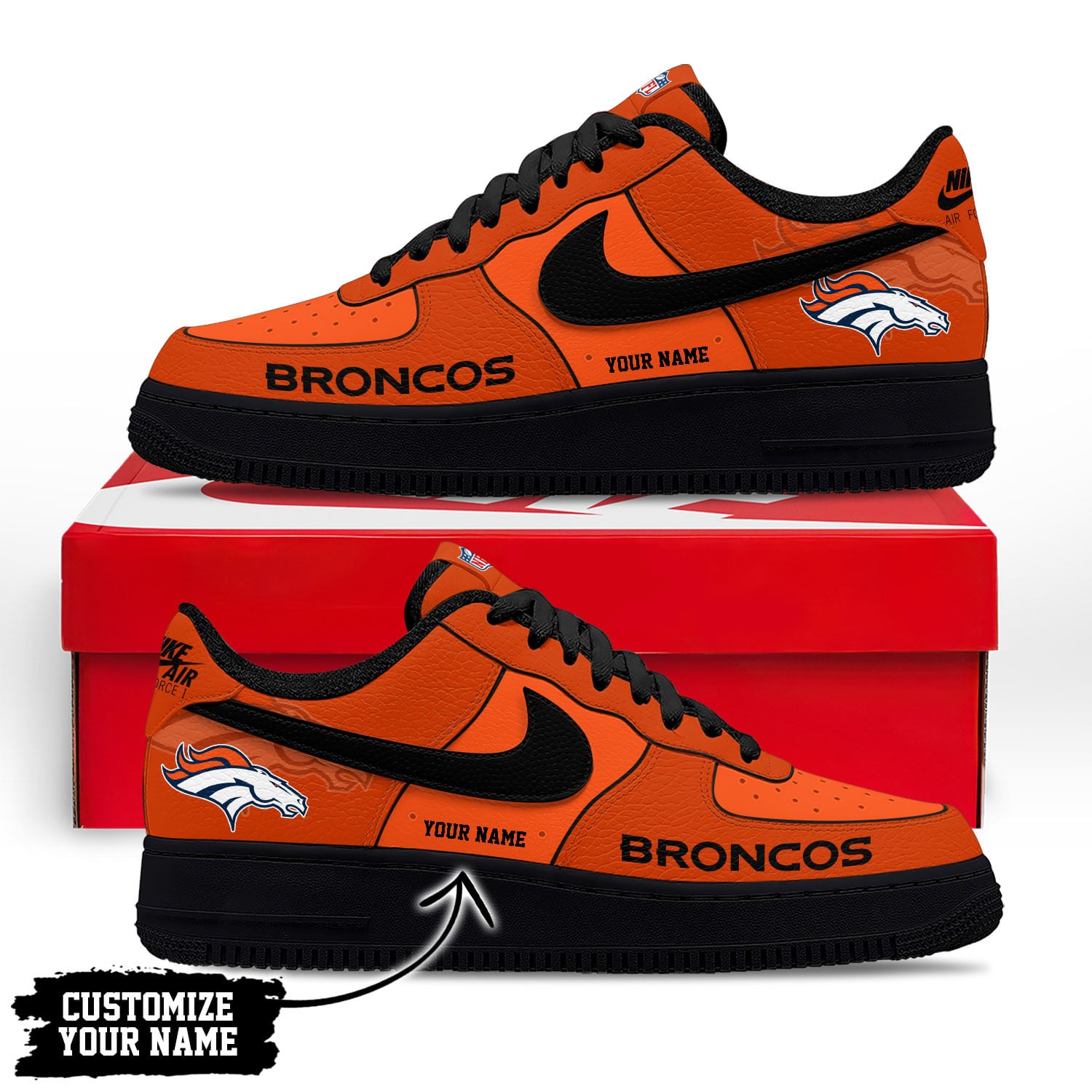 Denver Broncos | Premium NFL Custom AF1 Shoes NY - Image 2