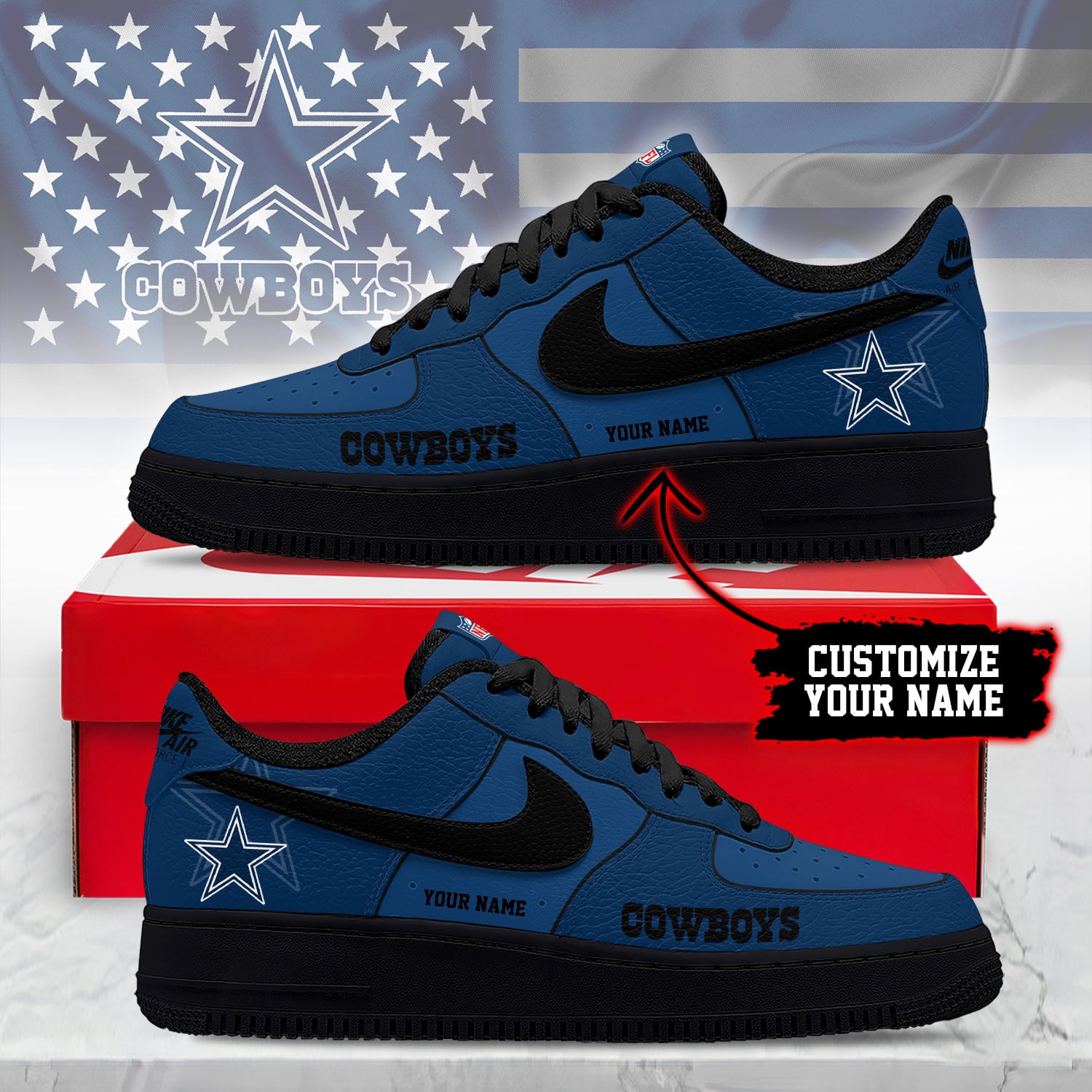 Dallas Cowboys | Premium NFL Custom AF1 Shoes NY