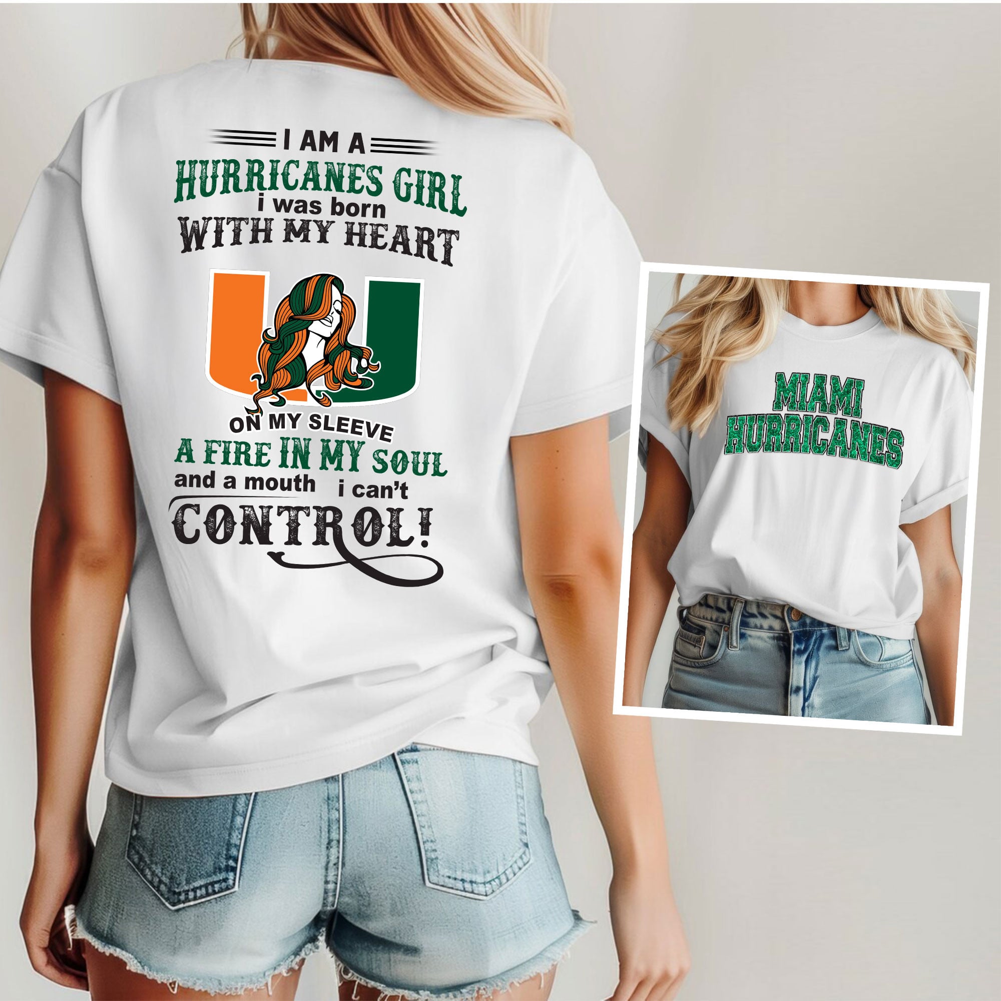 Miami Hurricanes | Premium NCAA Girl Fan 3D Shirt