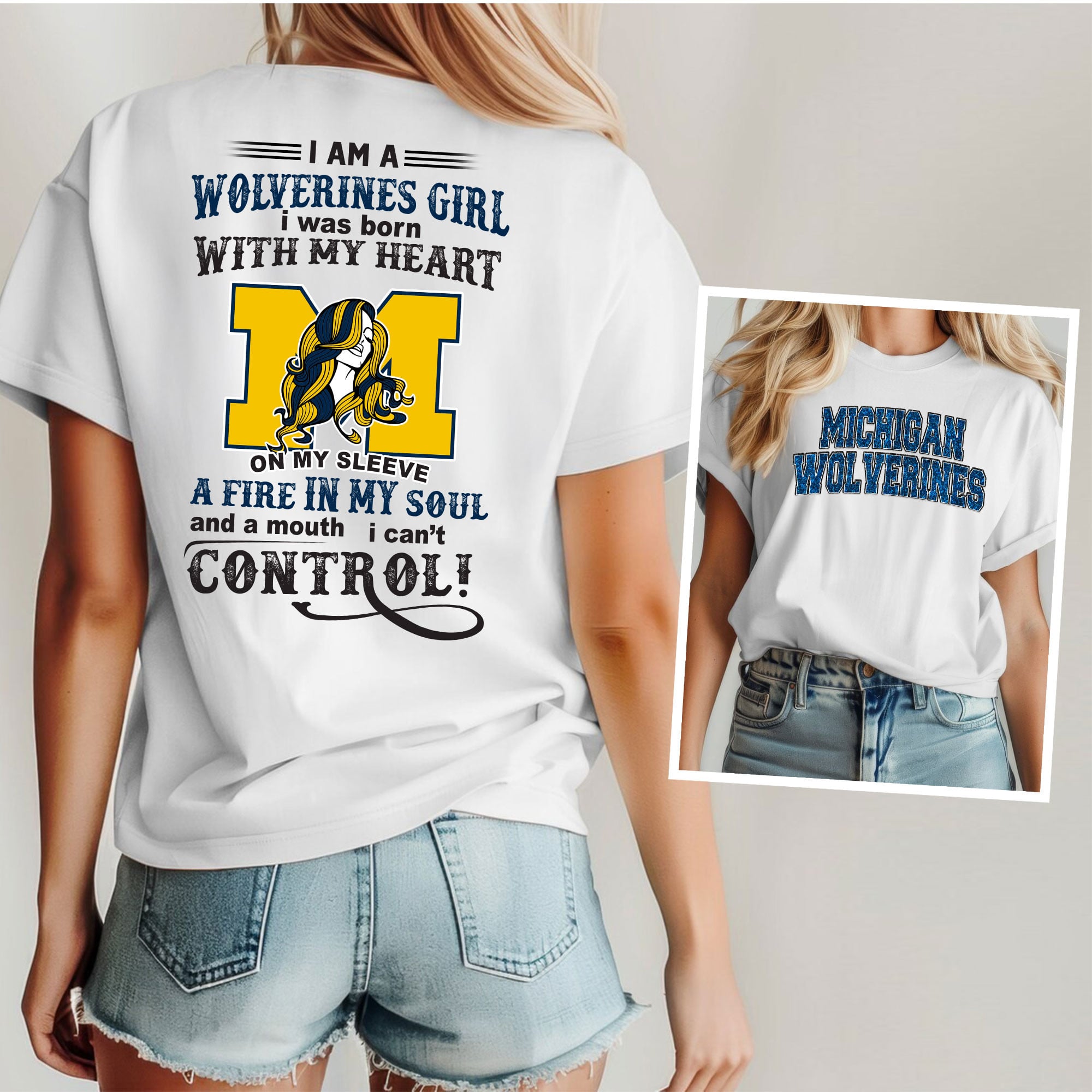 Michigan Wolverines | Premium NCAA Girl Fan 3D Shirt
