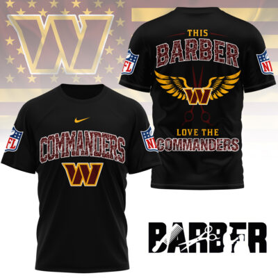Alternative view of Washington Commanders | Premium NFL Barber Fan 3D Shirt NY