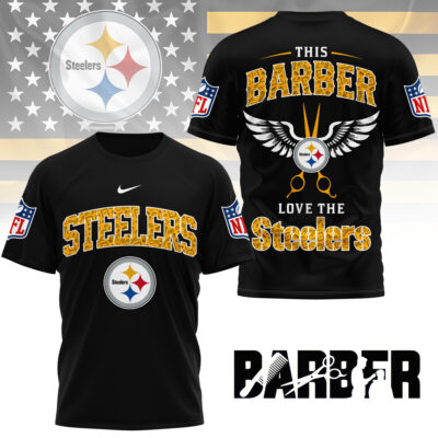 Alternative view of Pittsburgh Steelers | Premium NFL Barber Fan 3D Shirt NY