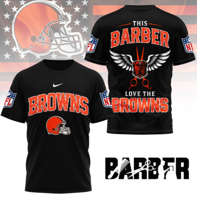 Alternative view of Cleveland Browns | Premium NFL Barber Fan 3D Shirt NY