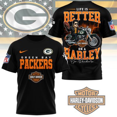 Green Bay Packers | Premium NFL Elvis Presley Harley Davidson 3D Shirt NY