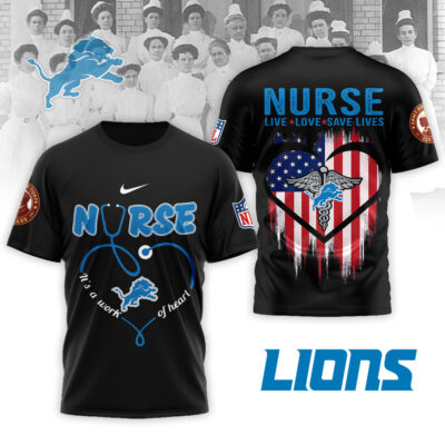 Alternative view of Detroit Lions | Premium NFL Army Nurse Corps 125th Anniversary 3D Shirt