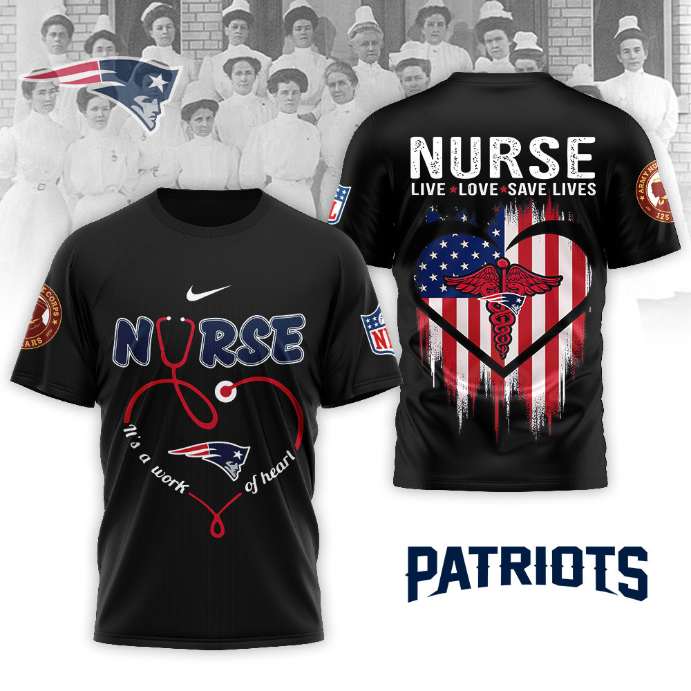 New England Patriots | Premium NFL Army Nurse Corps 125th Anniversary 3D Shirt - Image 2
