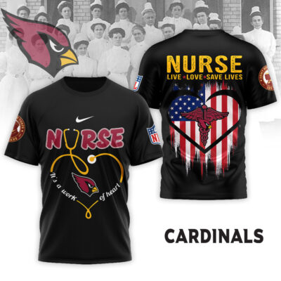 Alternative view of Arizona Cardinals | Premium NFL Army Nurse Corps 125th Anniversary 3D Shirt