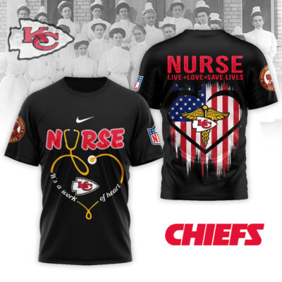 Alternative view of Kansas City Chiefs | Premium NFL Army Nurse Corps 125th Anniversary 3D Shirt
