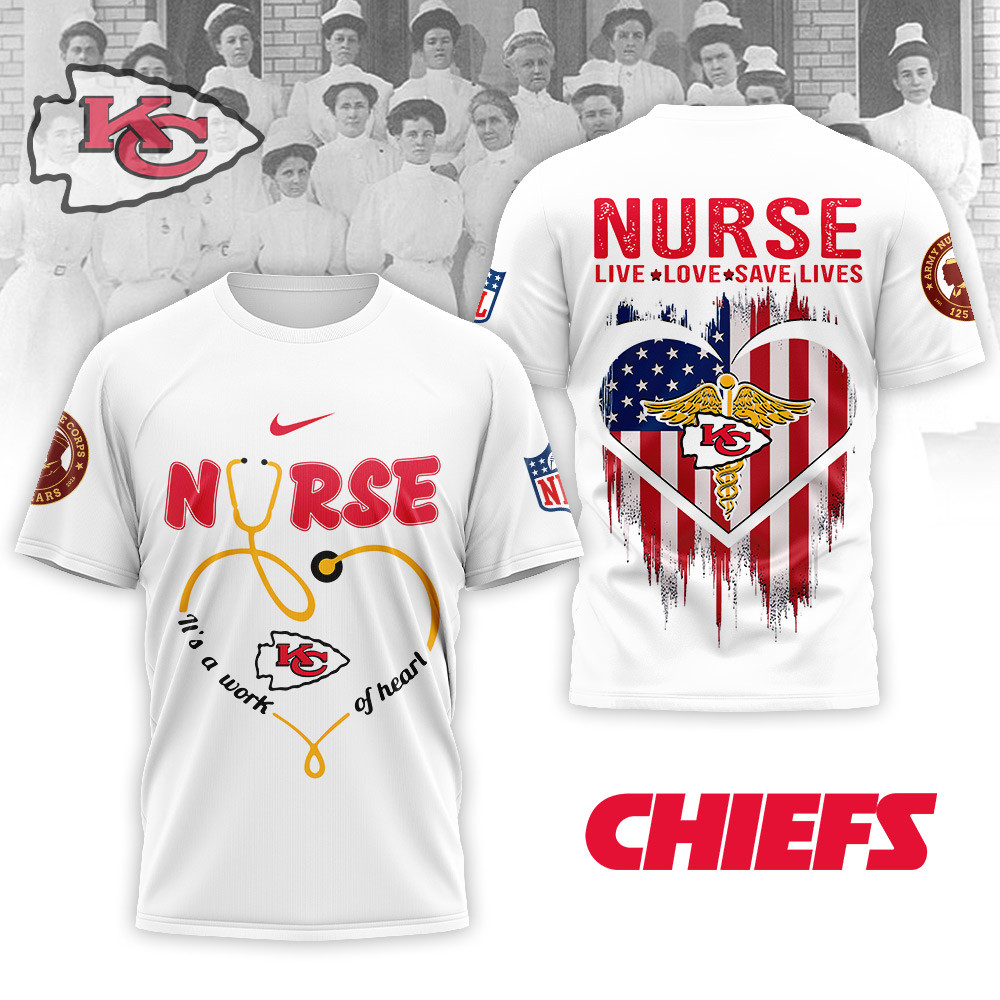 Kansas City Chiefs | Premium NFL Army Nurse Corps 125th Anniversary 3D Shirt