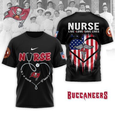Alternative view of Tampa Bay Buccaneers | Premium NFL Army Nurse Corps 125th Anniversary 3D Shirt