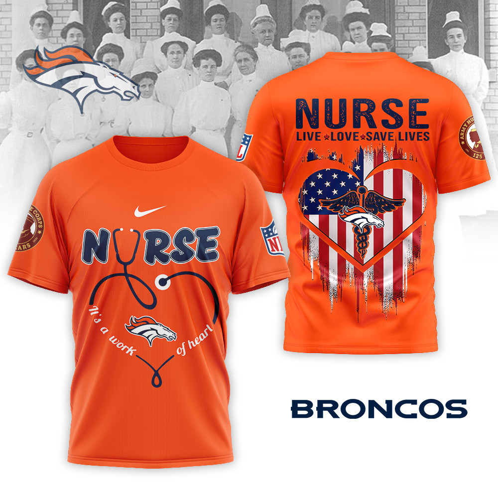 Denver Broncos | Premium NFL Army Nurse Corps 125th Anniversary 3D Shirt - Image 3