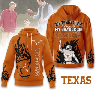 Alternative view of Texas Longhorns | Premium NCAA Football Grandpa Hoodie