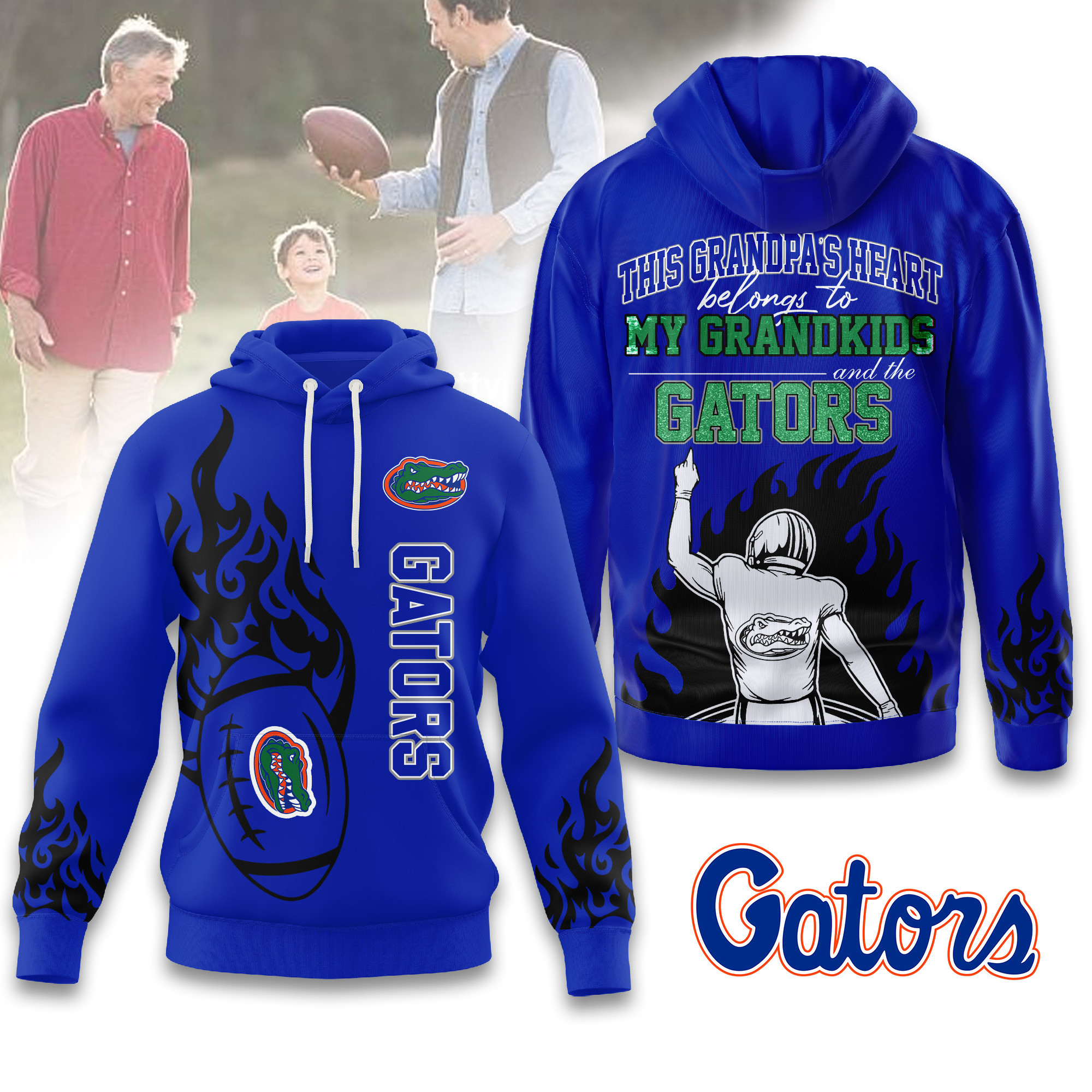 Florida Gators | Premium NCAA Football Grandpa Hoodie - Image 2