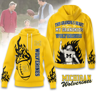 Alternative view of Michigan Wolverines | Premium NCAA Football Grandpa Hoodie