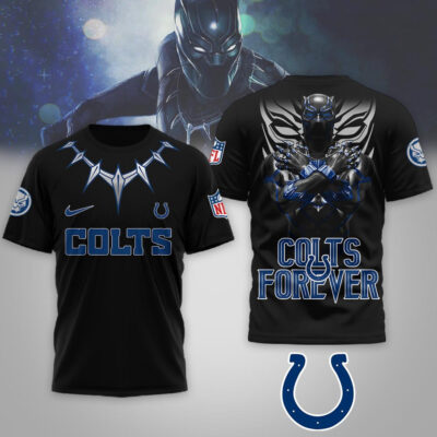 Alternative view of Indianapolis Colts | Premium NFL Black Panther 3D Shirt