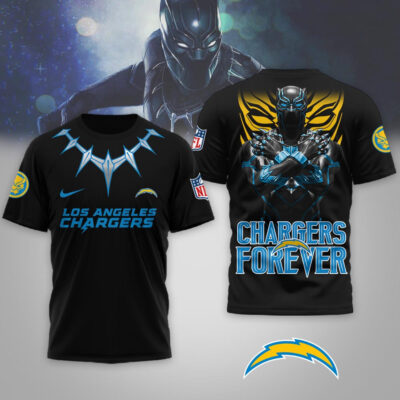 Alternative view of Los Angeles Chargers | Premium NFL Black Panther 3D Shirt