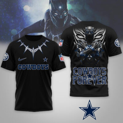 Alternative view of Dallas Cowboys | Premium NFL Black Panther 3D Shirt