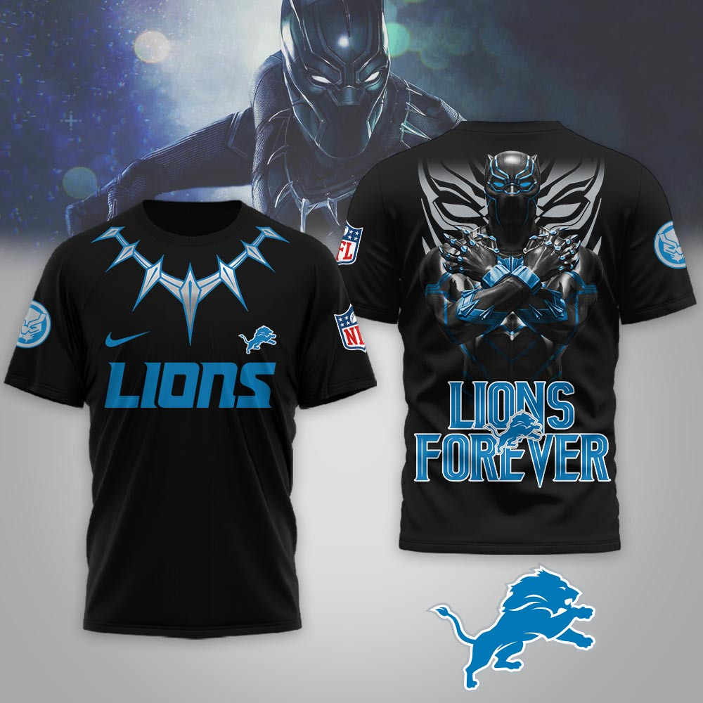 Detroit Lions | Premium NFL Black Panther 3D Shirt - Image 2