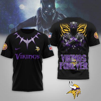 Alternative view of Minnesota Vikings | Premium NFL Black Panther 3D Shirt