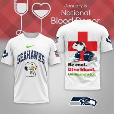 Seattle Seahawks | Premium NFL Snoopy Blood Donor Awareness Month T-shirt