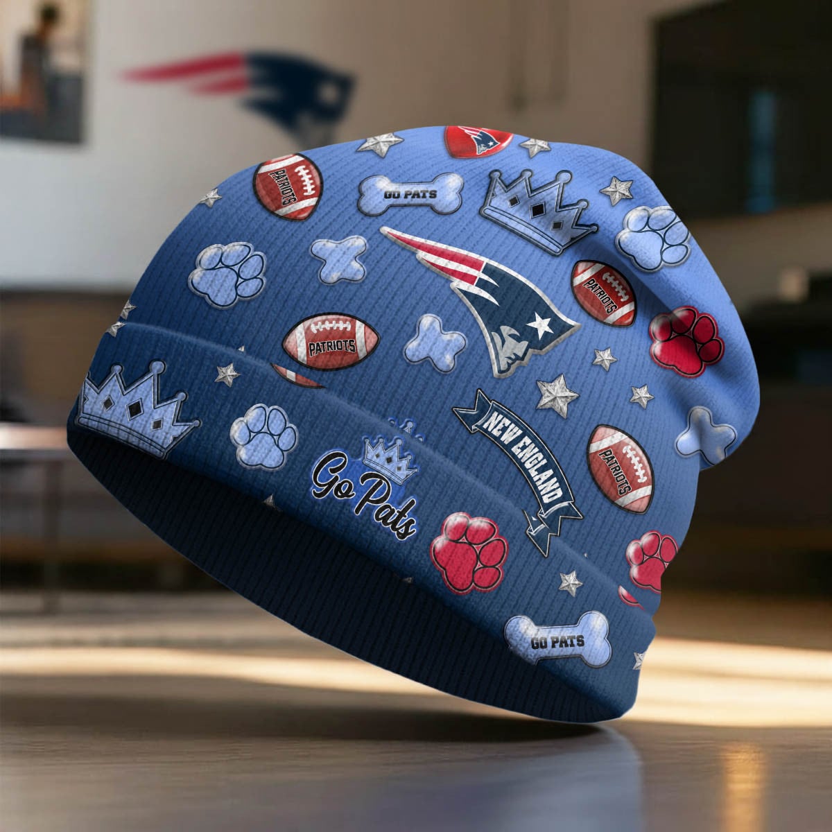 New England Patriots | Premium NFL Crown Beanie Hat NY - Image 2