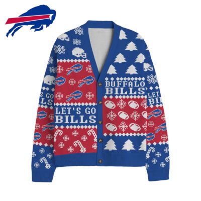 Alternative view of Buffalo Bills | Premium NFL Cozy V-neck Knitted Fleece Cardigan NY