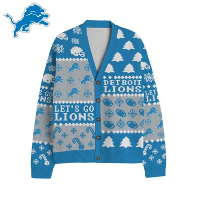 Alternative view of Detroit Lions | Premium NFL Cozy V-neck Knitted Fleece Cardigan NY