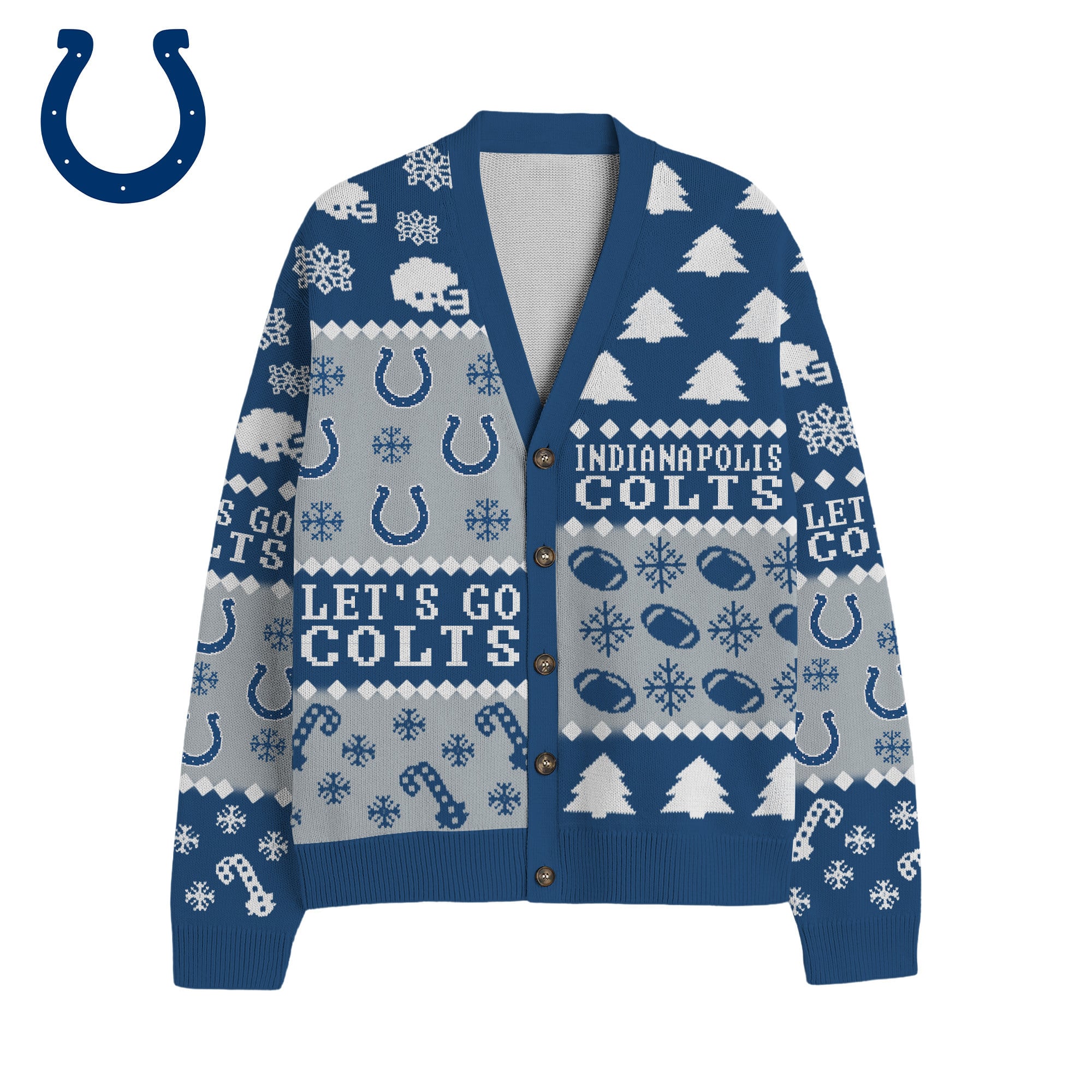 Indianapolis Colts | Premium NFL Cozy V-neck Knitted Fleece Cardigan NY - Image 2