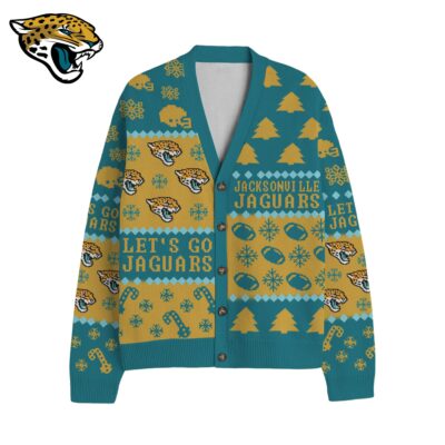 Alternative view of Jacksonville Jaguars | Premium NFL Cozy V-neck Knitted Fleece Cardigan NY