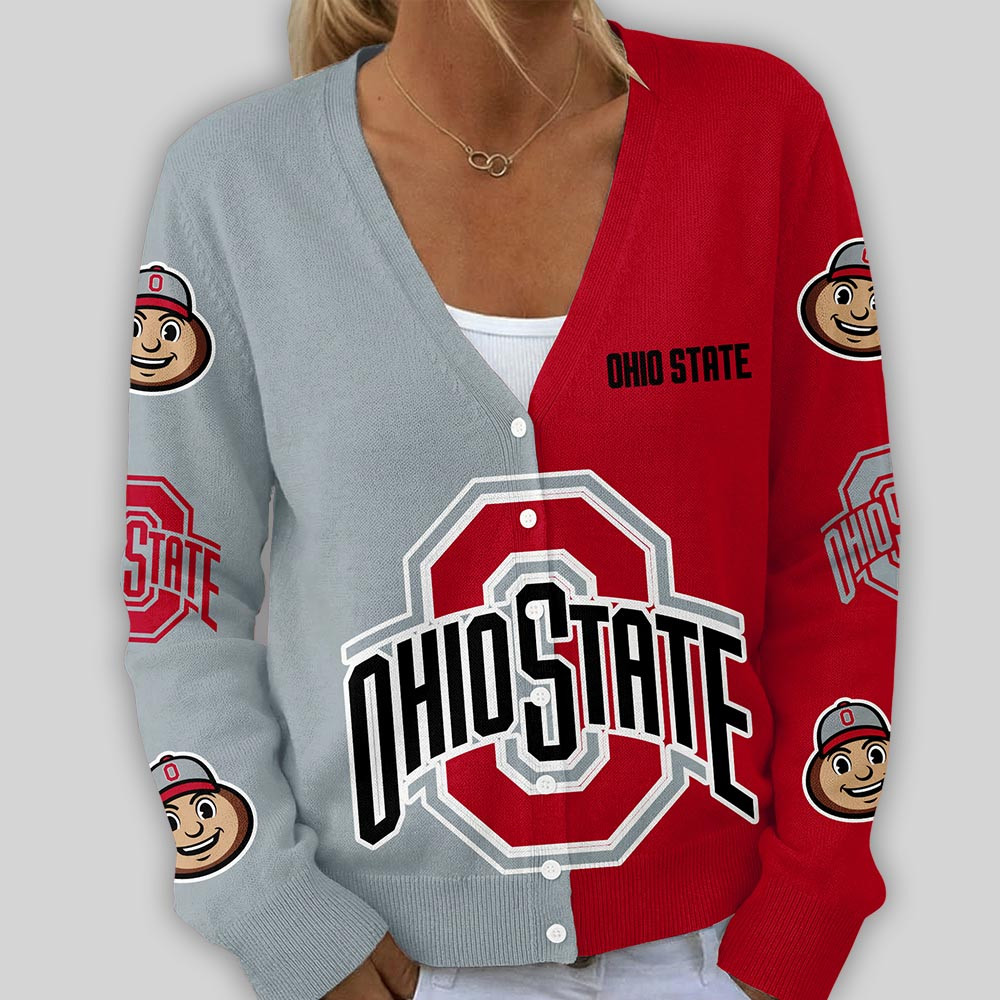 Ohio State Buckeyes | Premium NCAA Game Day V-neck Cardigan - Image 3