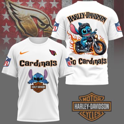 Arizona Cardinals | Premium NFL Stitch Harley Davidson 3D Shirt