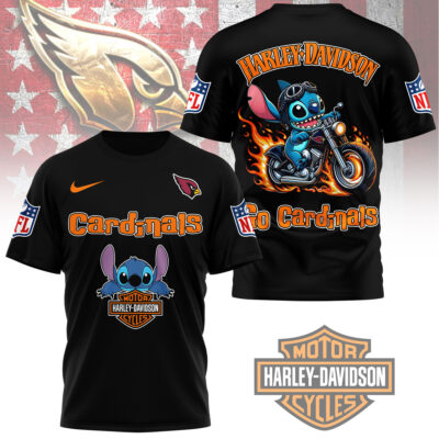 Alternative view of Arizona Cardinals | Premium NFL Stitch Harley Davidson 3D Shirt