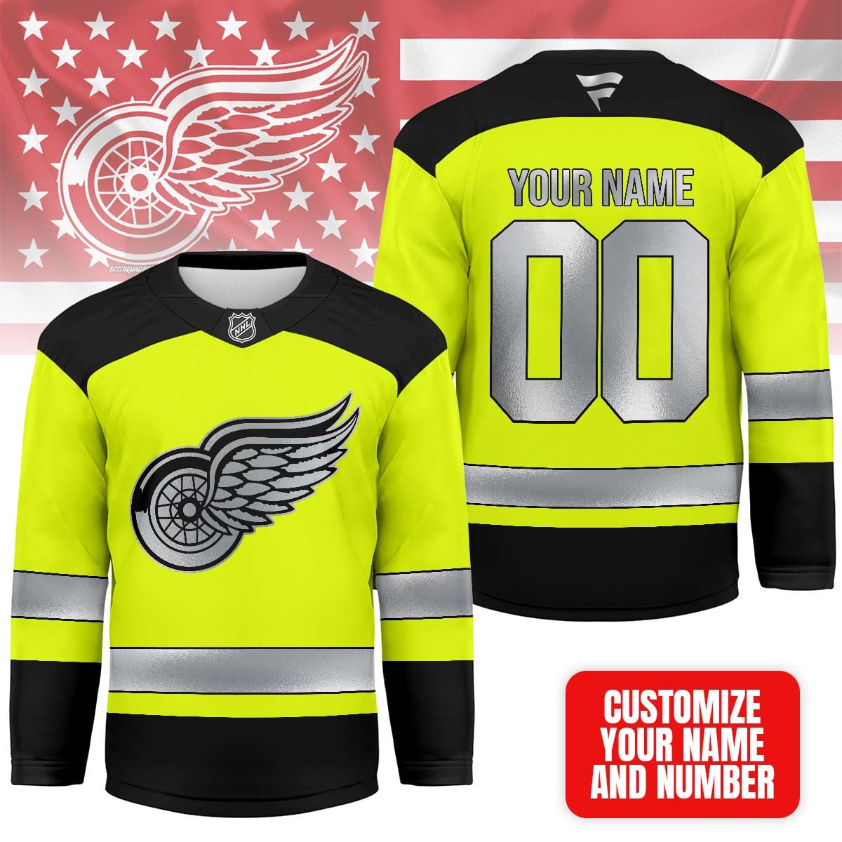 Detroit Red Wings | Premium NHL Hi-Vis Safety Hockey Jersey
