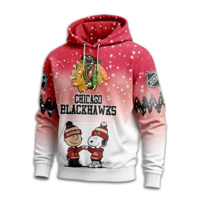 Alternative view of Chicago Blackhawks | Premium NHL Peanuts Hoodie