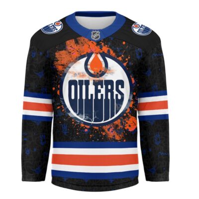 Alternative view of Edmonton Oilers | Premium NHL Graffiti My Team 4 Life Hockey Jersey