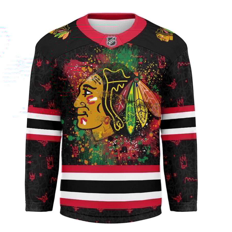 Chicago Blackhawks | Premium NHL Graffiti My Team 4 Life Hockey Jersey - Image 2