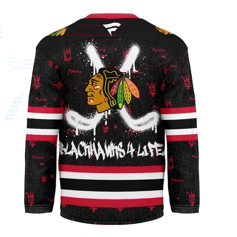 Chicago Blackhawks | Premium NHL Graffiti My Team 4 Life Hockey Jersey - Image 3