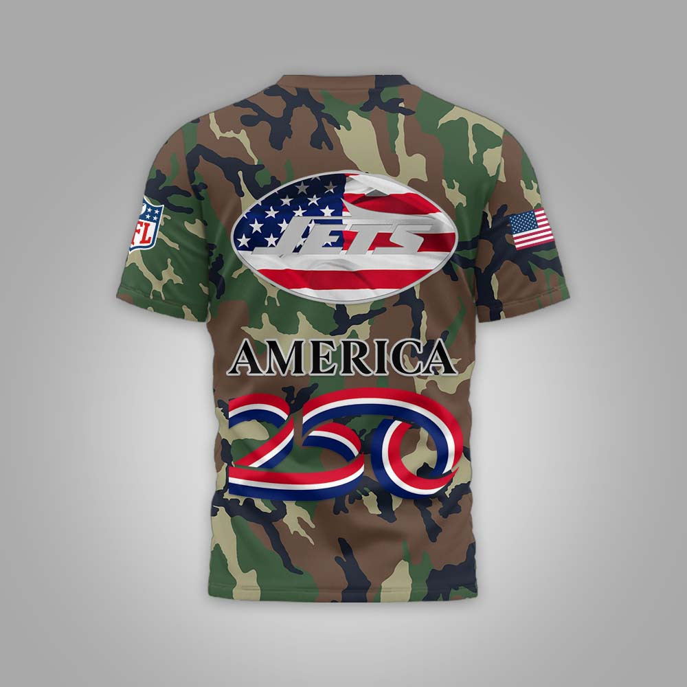 New York Jets | Premium NFL 250 Years of America Camo T-shirt - Image 2