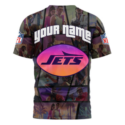 Alternative view of New York Jets | Premium NFL GTA VI T-shirt