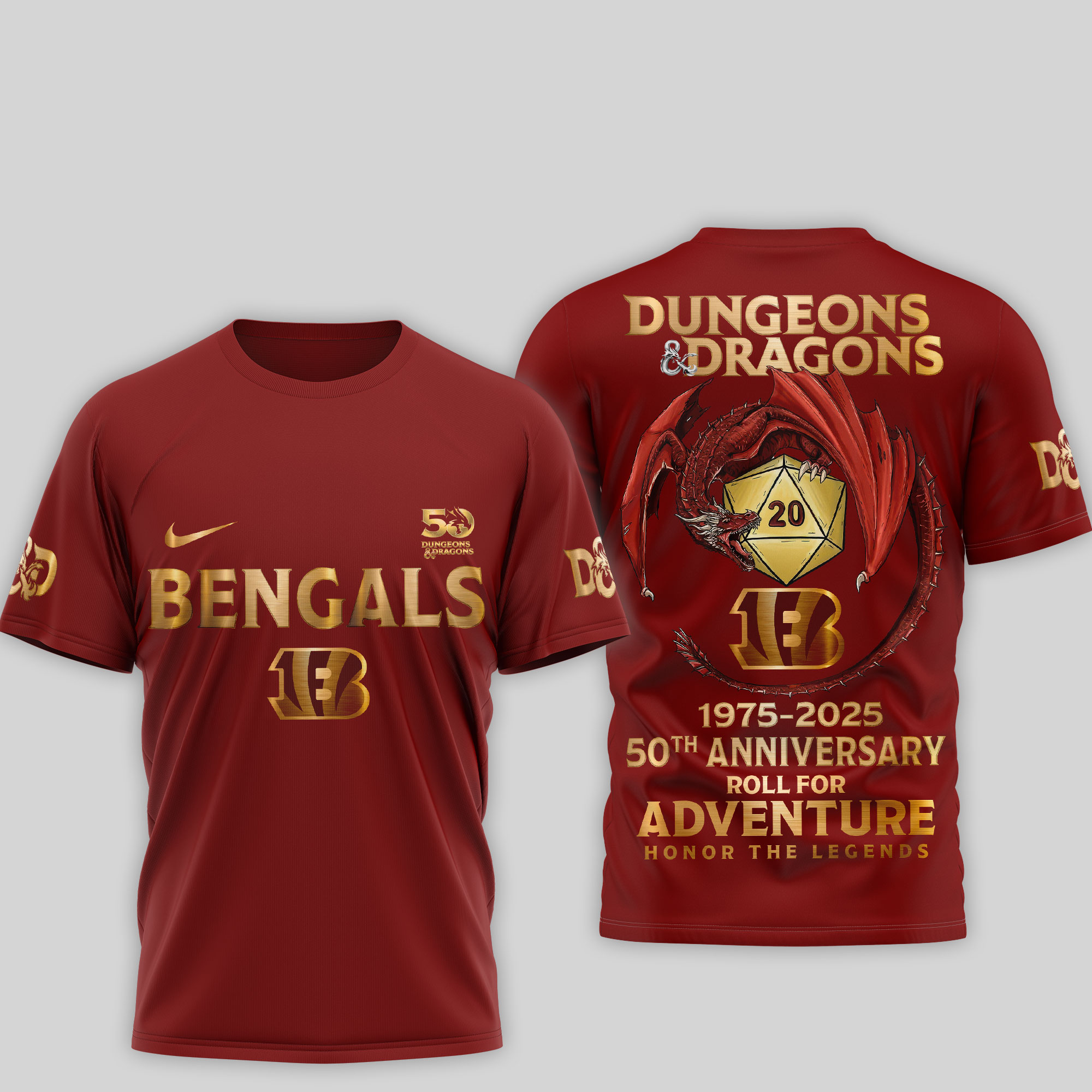 Cincinnati Bengals | Premium NFL Dungeons And Dragons 50th Anniversary Shirt TD - Image 2