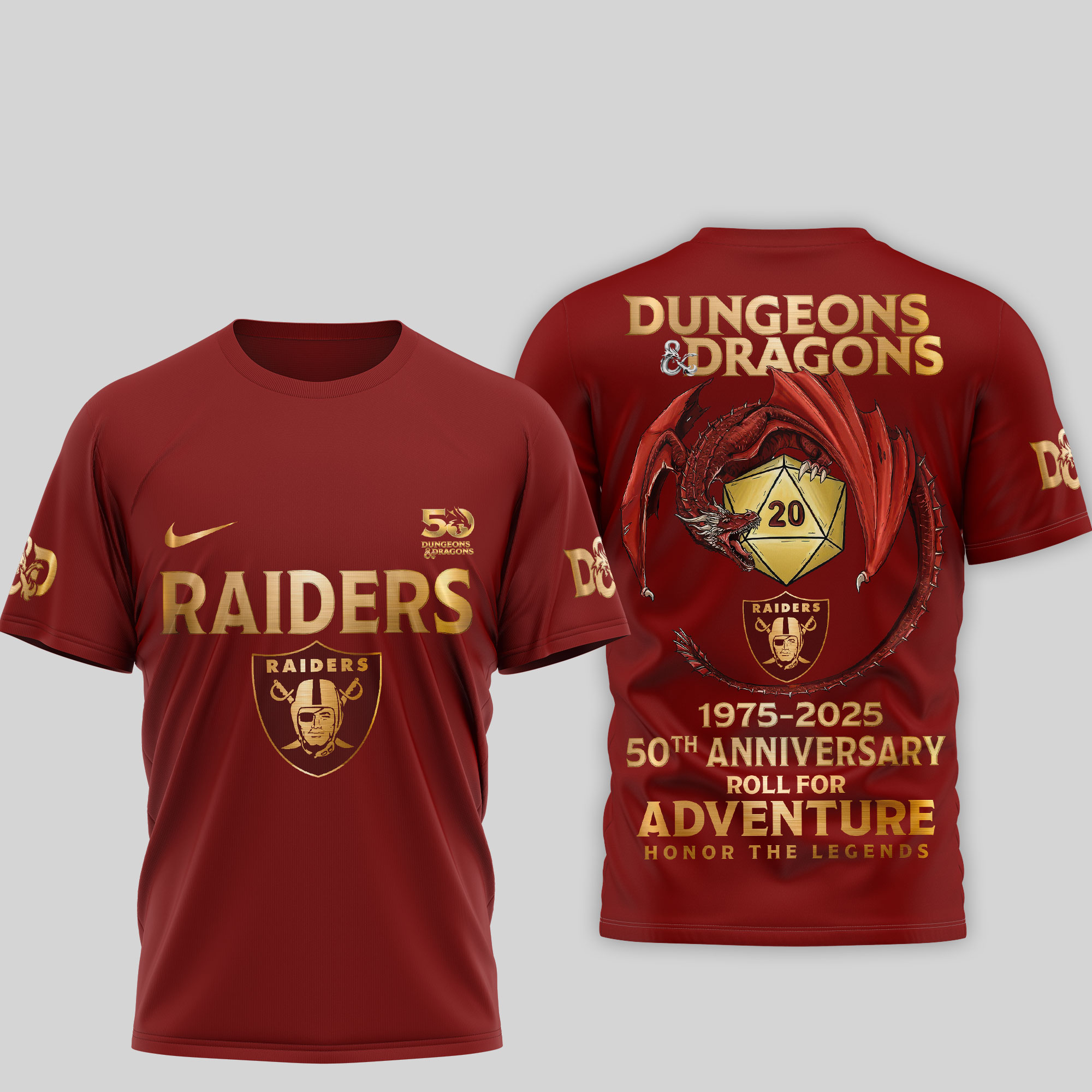 Las Vegas Raiders | Premium NFL Dungeons And Dragons 50th Anniversary Shirt TD - Image 2