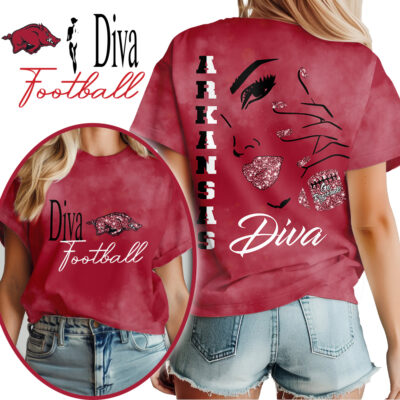 Alternative view of Arkansas Razorbacks | Premium NCAA Diva Football 3D Shirt