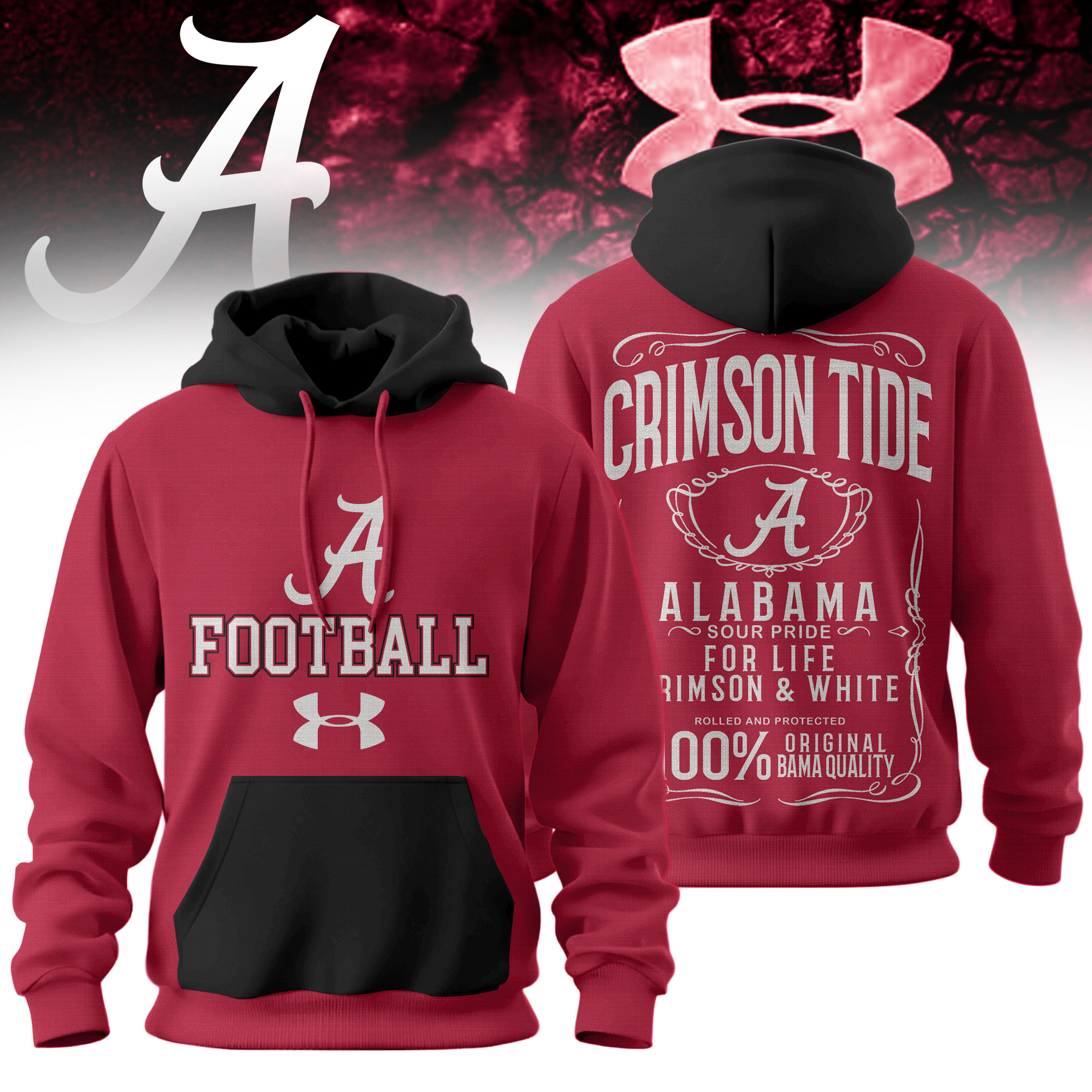 Alabama Crimson Tide | Premium NCAA College Football Under Amour Hoodie