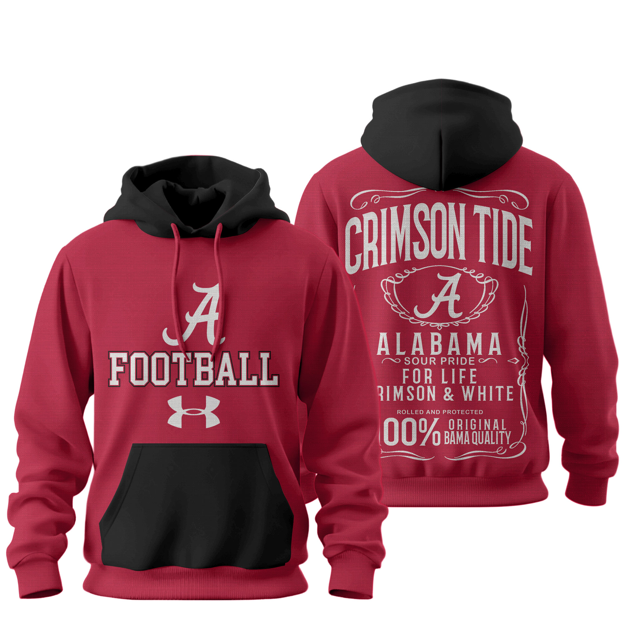 Alabama Crimson Tide | Premium NCAA College Football Under Amour Hoodie - Image 2